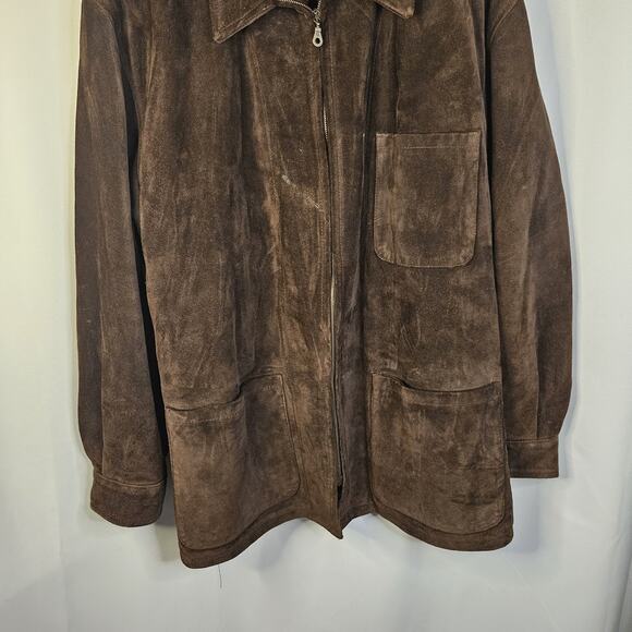 VTG Mens Metropolitan View Heavyweight Suede Jacket Car Coat 54 2XL Italy Made - Picture 4 of 9